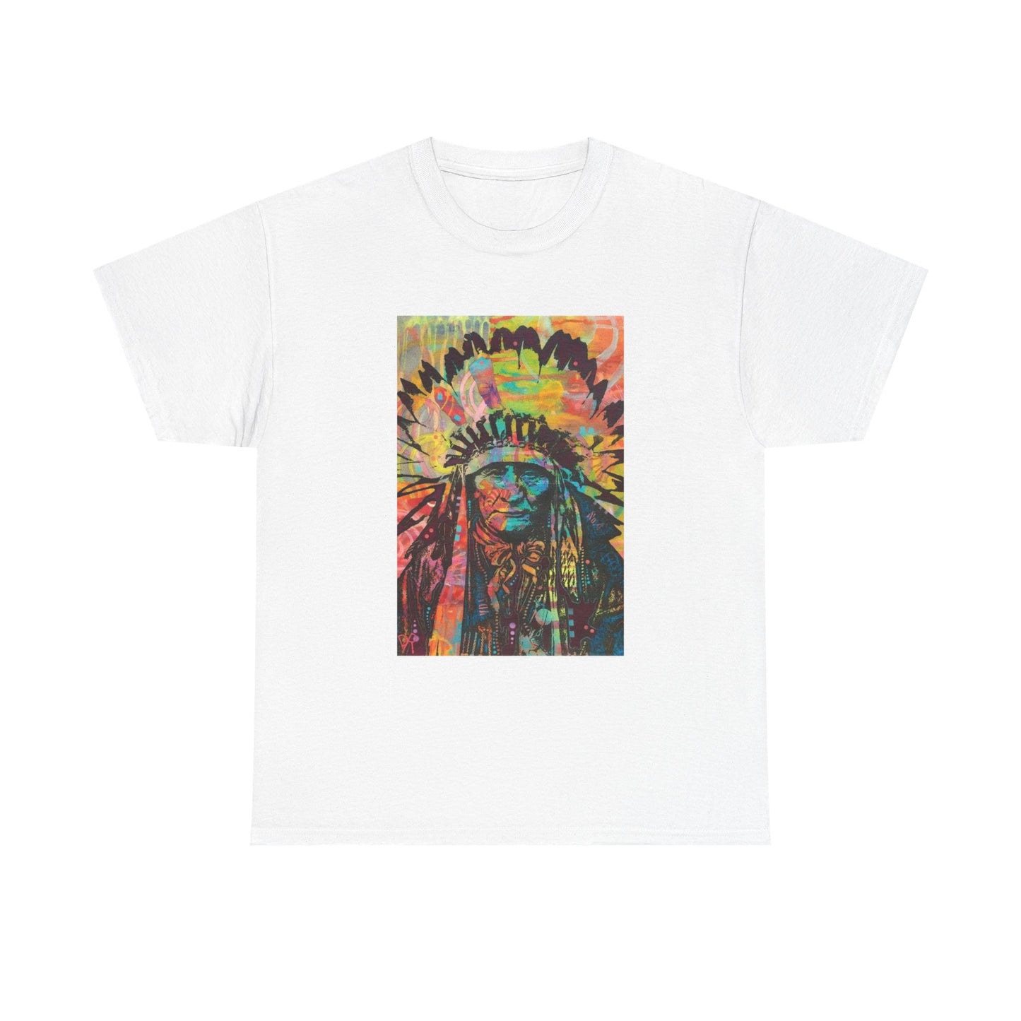 Native American Indian Tshirt Pride New Unisex Heavy Tee Sitting Bull Painting