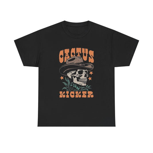 Cactus Kicker Western Graphic T Shirt Unisex Heavy Cotton Tee