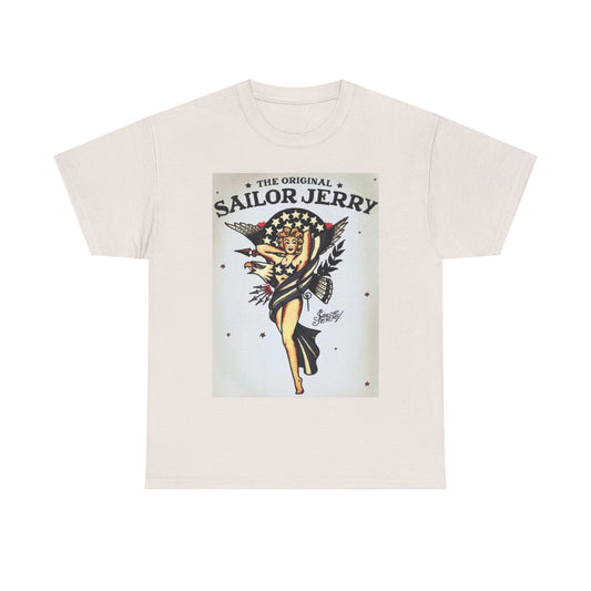 Sailor Jerry T-shirt vintage retro navy art tattoo Unisex Heavy Cotton Tee