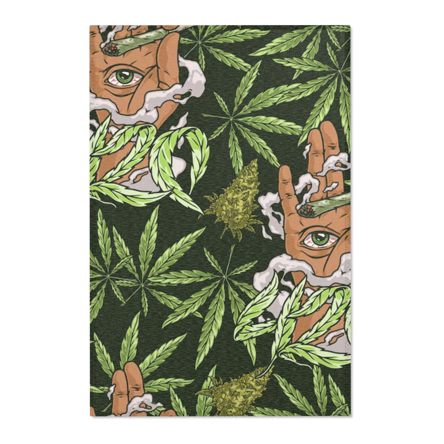 Red Eye Holding Joint Weed Monogram Area Rugs Hype