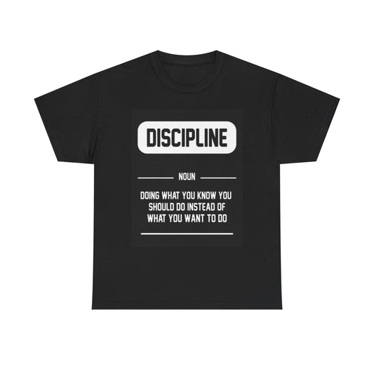Discipline graphic T Shirt GYM Workout gear Unisex Heavy Cotton Tee Training