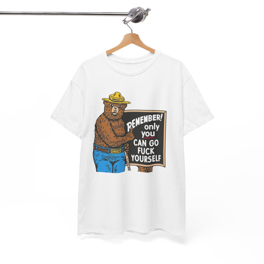 Smokey The Bear Graphic T Shirt Funny Vintage Jokes Unisex Heavy Cotton Tee