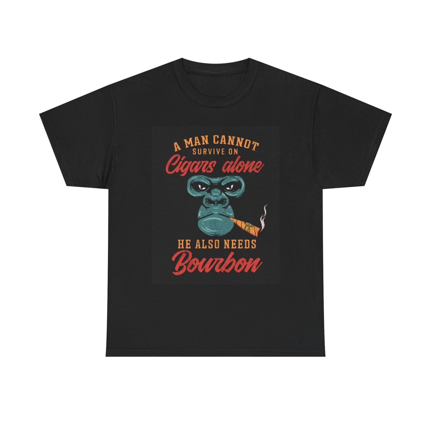 Cigars And Bourbon Graphic T Shirt Funny Vintage Retro Unisex Heavy Cotton Tee