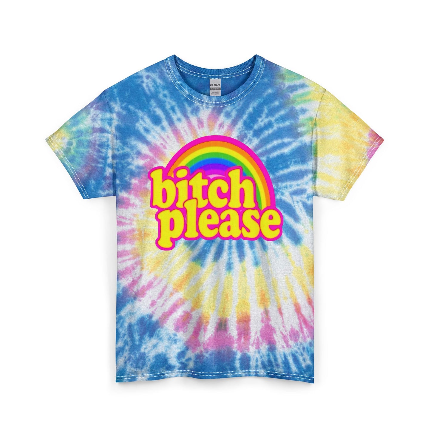 Bitch Please Funny Rainbow Graphic T Shirt Unisex Tie Dye Cotton Tee Gift