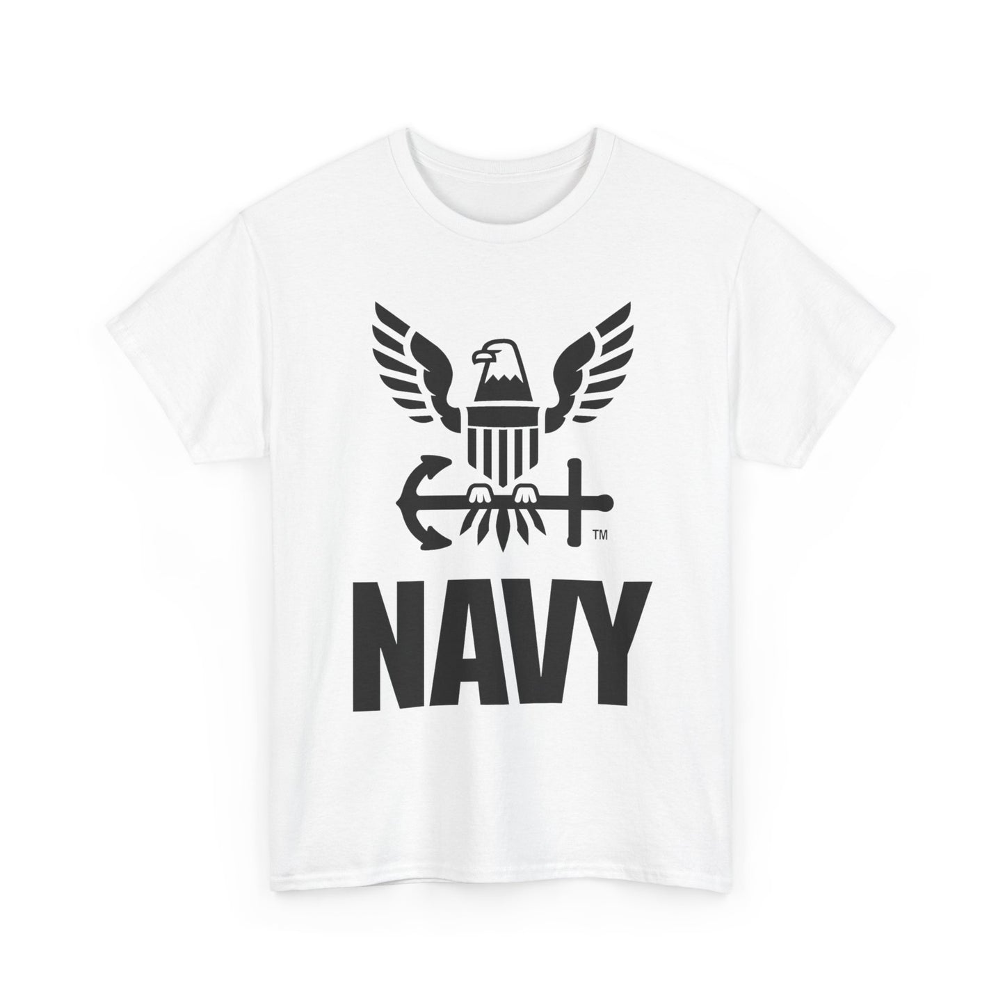 Navy Graphic T Shirt Vintage Military Logo Retro Unisex Heavy Cotton Tee