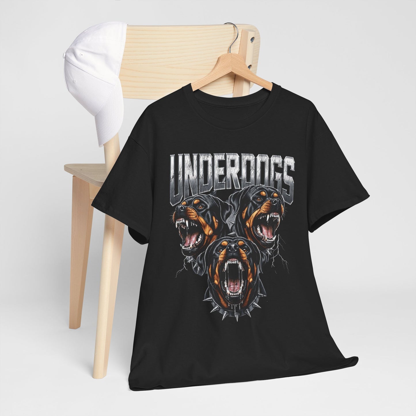 Rottweiler Underdogs Retro Graphic T Shirt Unisex Heavy Cotton Tee