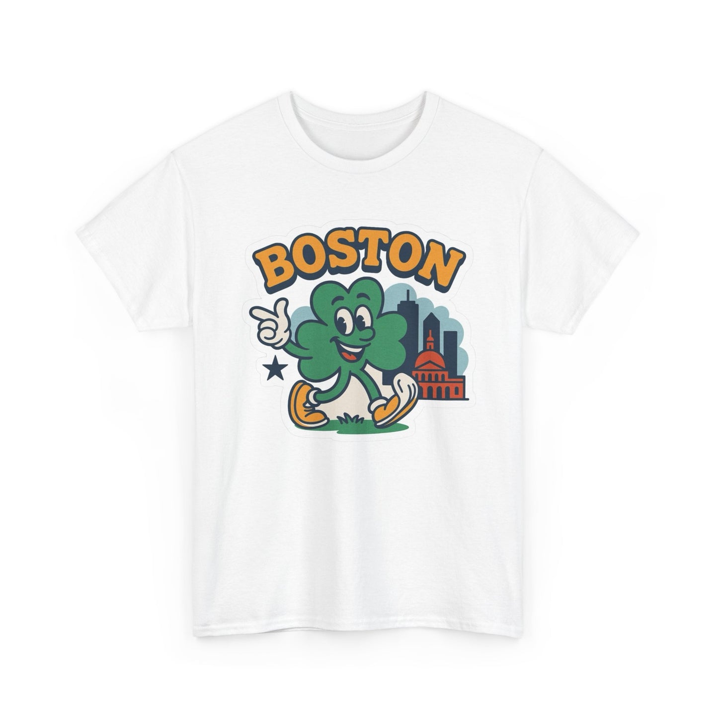 Boston Green Clover Classic Graphic T Shirt Unisex NEW Heavy Cotton Tee