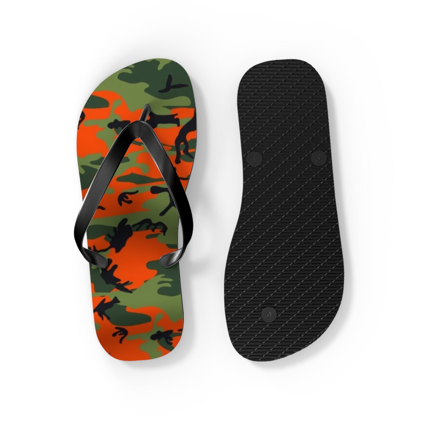Waves And Sun Sandals Orange Camo Summer Flip Flops Slides BRAND NEW
