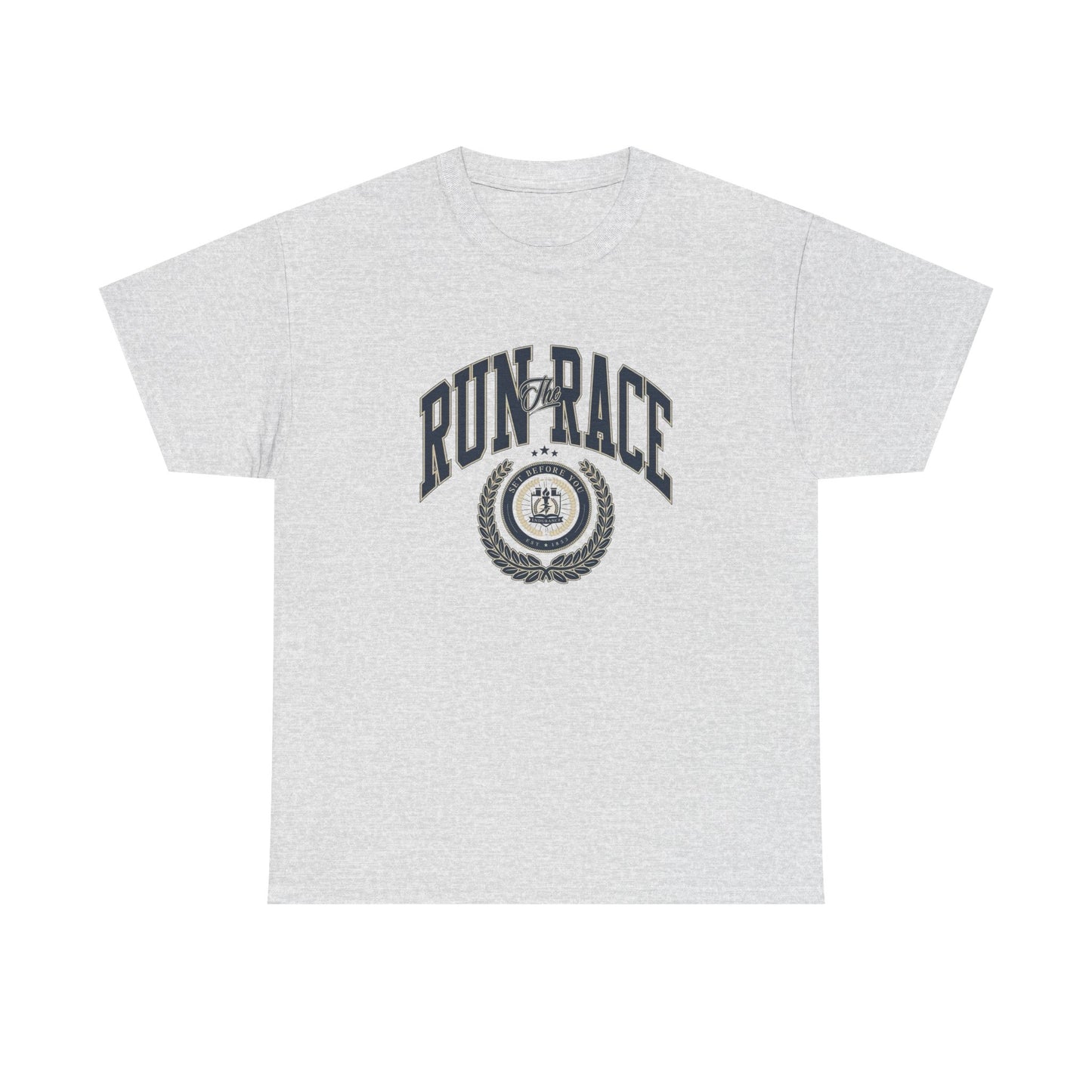 Run The Race Graphic T Shirt NEW Unisex Heavy Cotton Tee