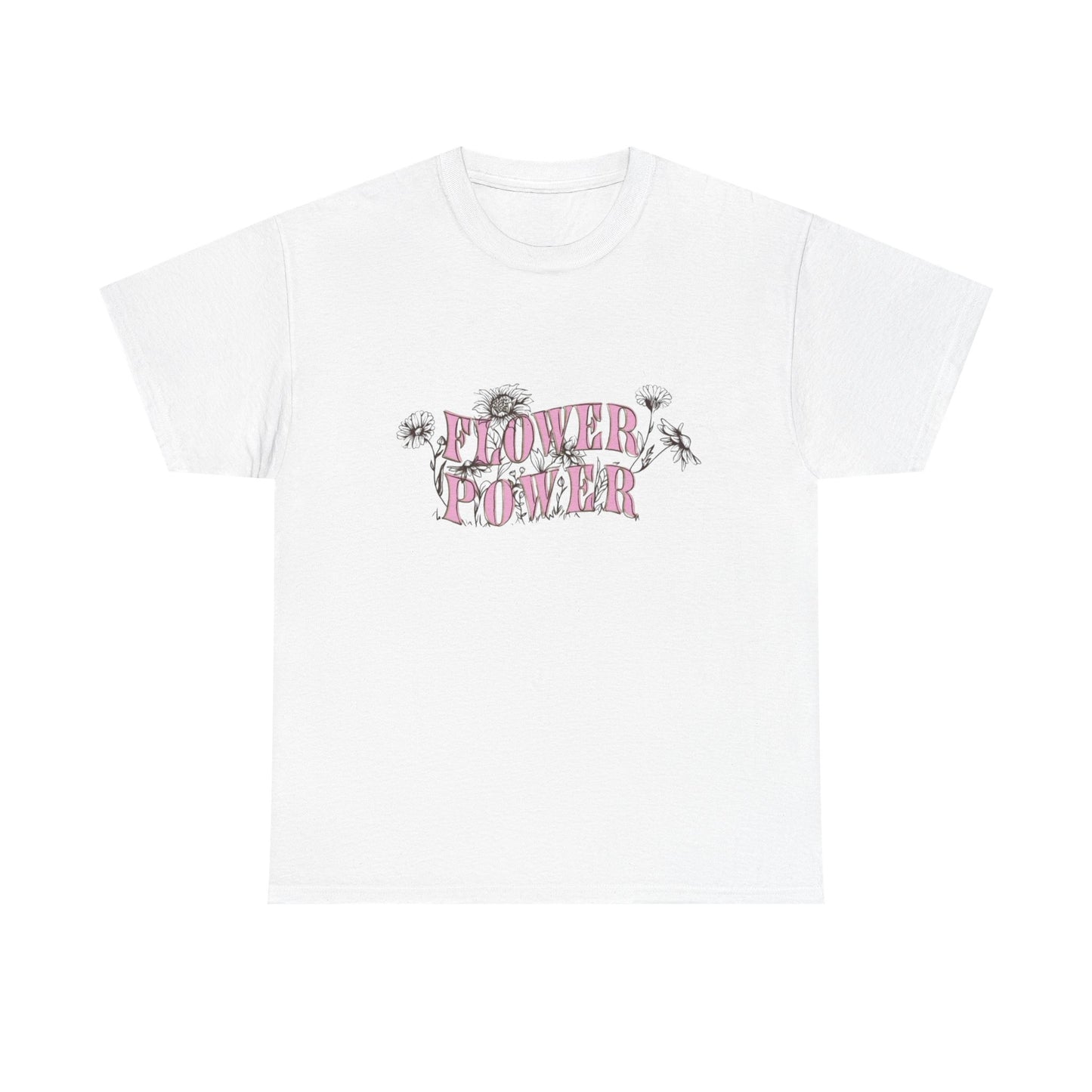 Flower Power T Shirt Unisex Heavy Cotton Tee