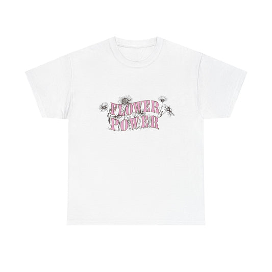 Flower Power T Shirt Unisex Heavy Cotton Tee