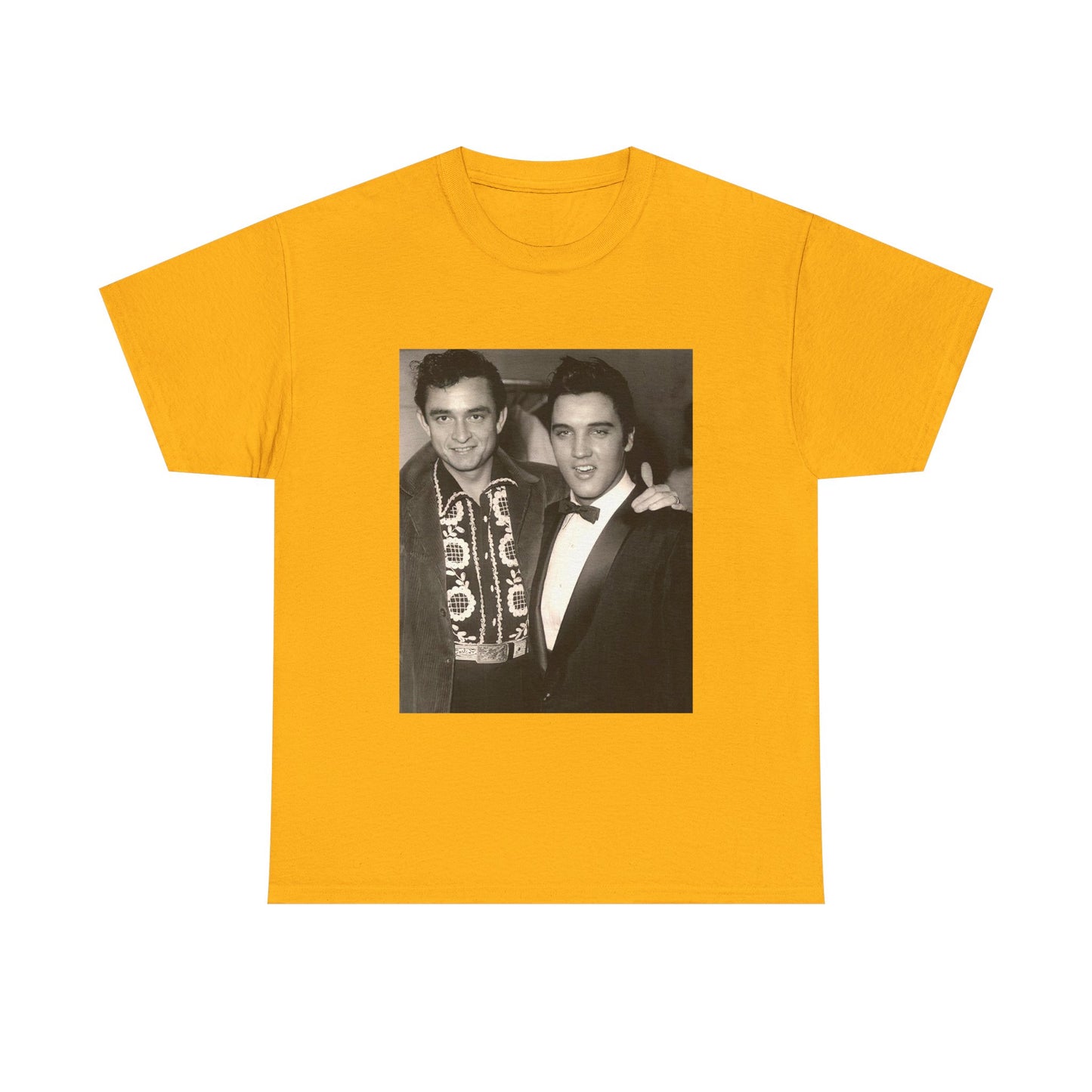 Elvis And Johnny cash shirt vintage graphic art black and white Heavy Cotton