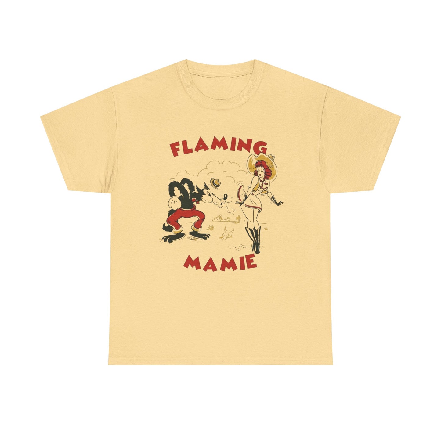 Flaming Mamie Vintage Graphic T Shirt Unisex Heavy Cotton Tee NEW Gift