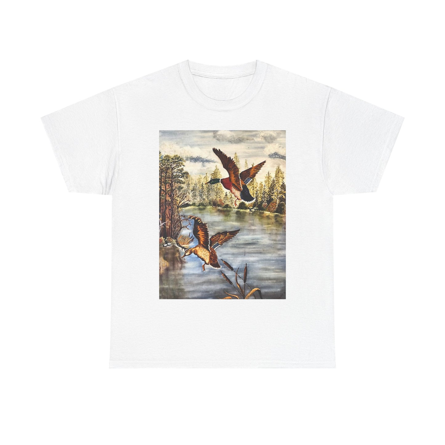 Ducks hunting vintage tractor country Texas bass pro Unisex Heavy Cotton Tee
