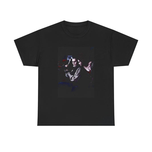 Edward Scizzor Hands Tshirt Vintage 90s Movie Johney Depp Unisex Heavy Cotton