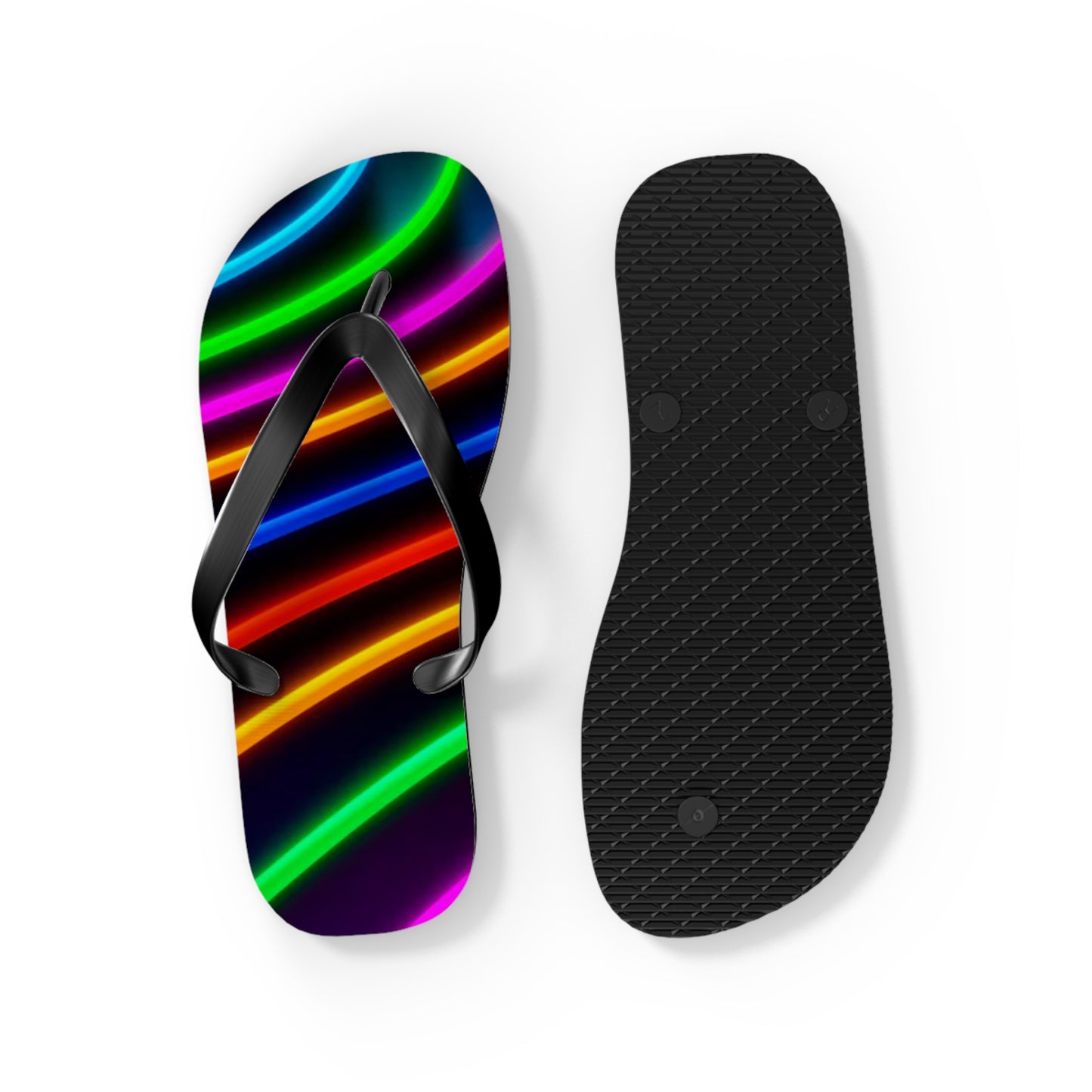Neon Lights Flip Flops, Sandals Slides, Summer Footwear, Brand New