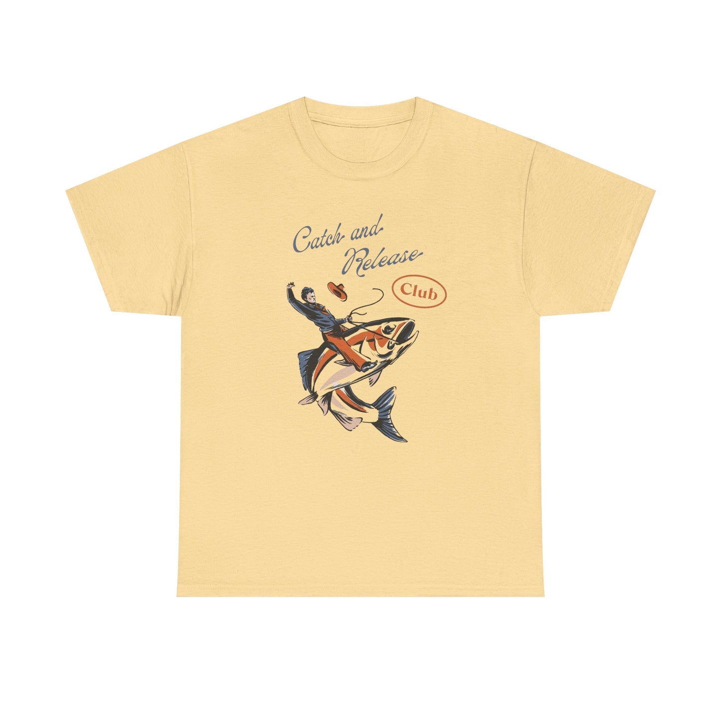 Catch And Release Fishing Club Graphic T Shirt Unisex Heavy Cotton Tee Gift New