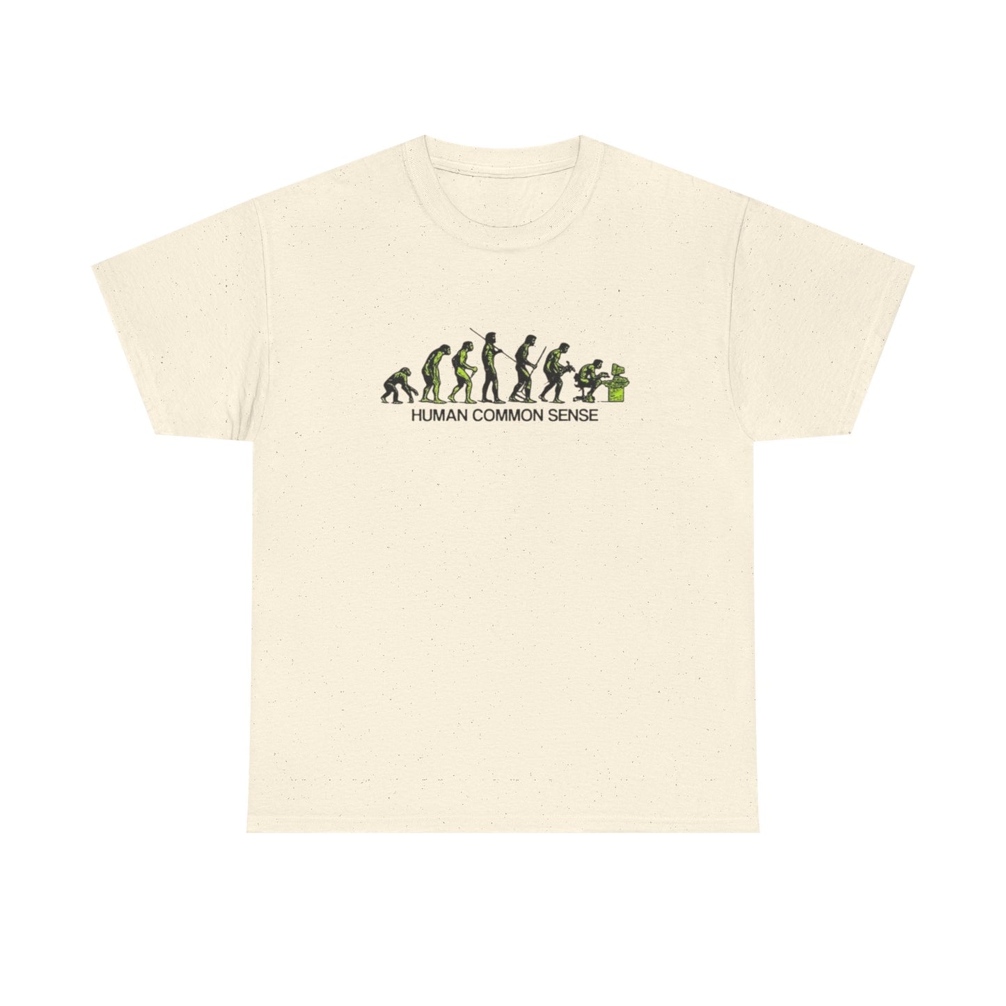 Human Common Sense Evolution Graphic T Shirt Unisex Heavy Cotton Tee Gift New