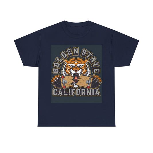 Golden State California T shirt Vintage Skateboarding SB Tiger Graphic Unisex