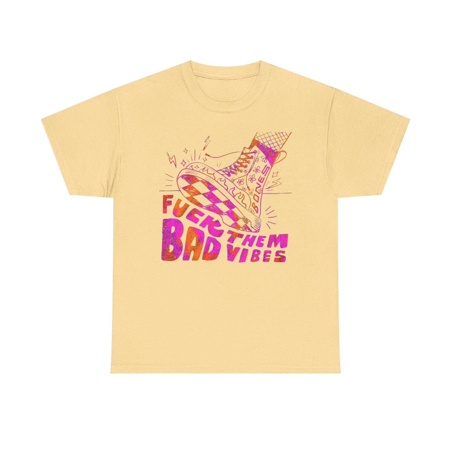 No Bad Vibes Graphic T-Shirt Unisex Heavy Cotton Tee Gift