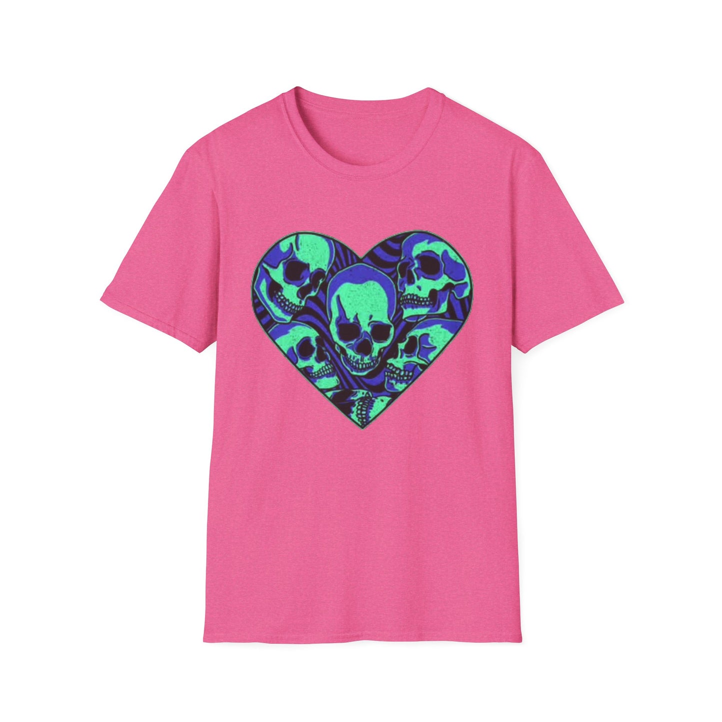 Death Heart Graphic T Shirt Retro Skeleton Unisex Softstyle T-Shirt