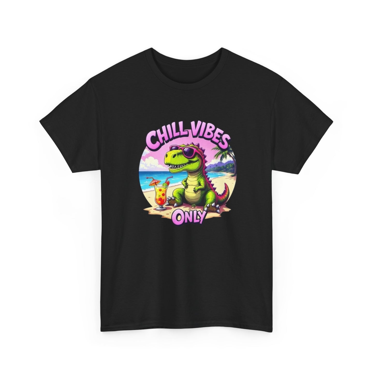 Chill Vibes Only Graphic T-Shirt Unisex Heavy Cotton Tee NEW