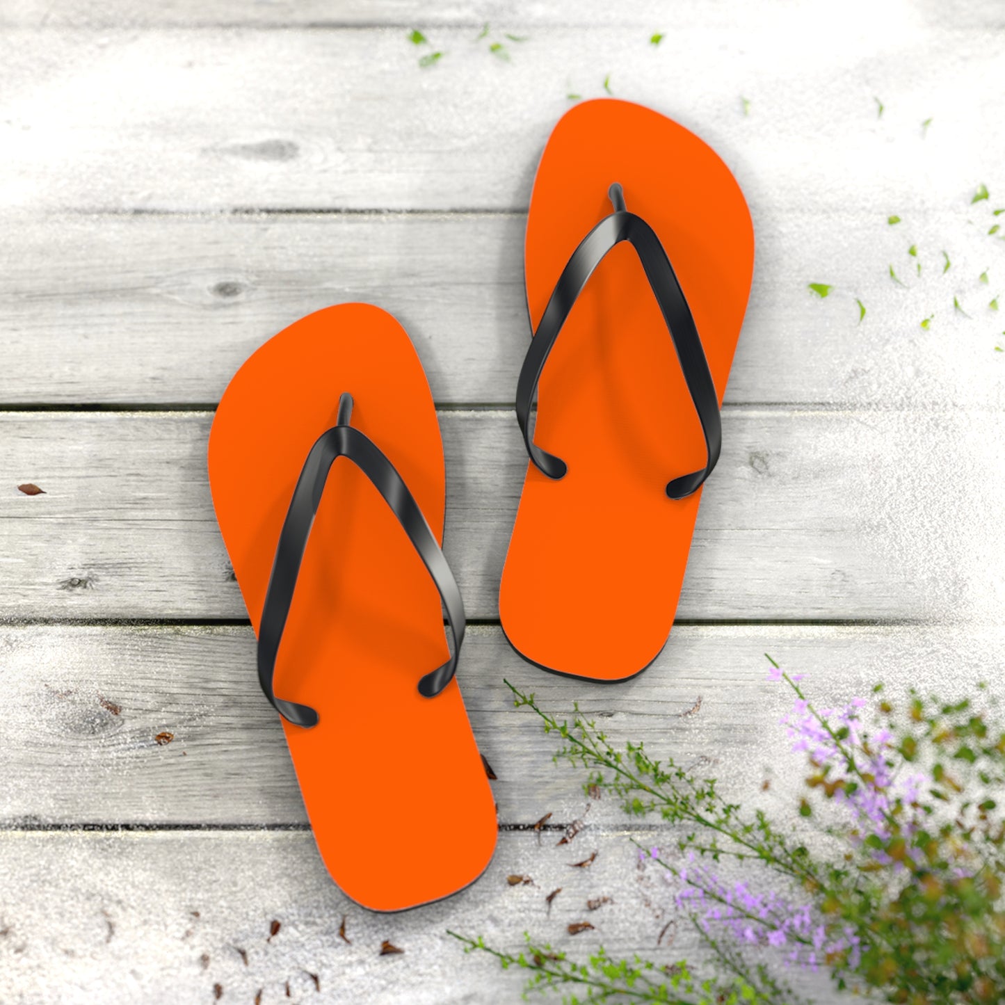 Bright Orange Flip Flops, Sandals Slides, Summer Footwear, Brand New