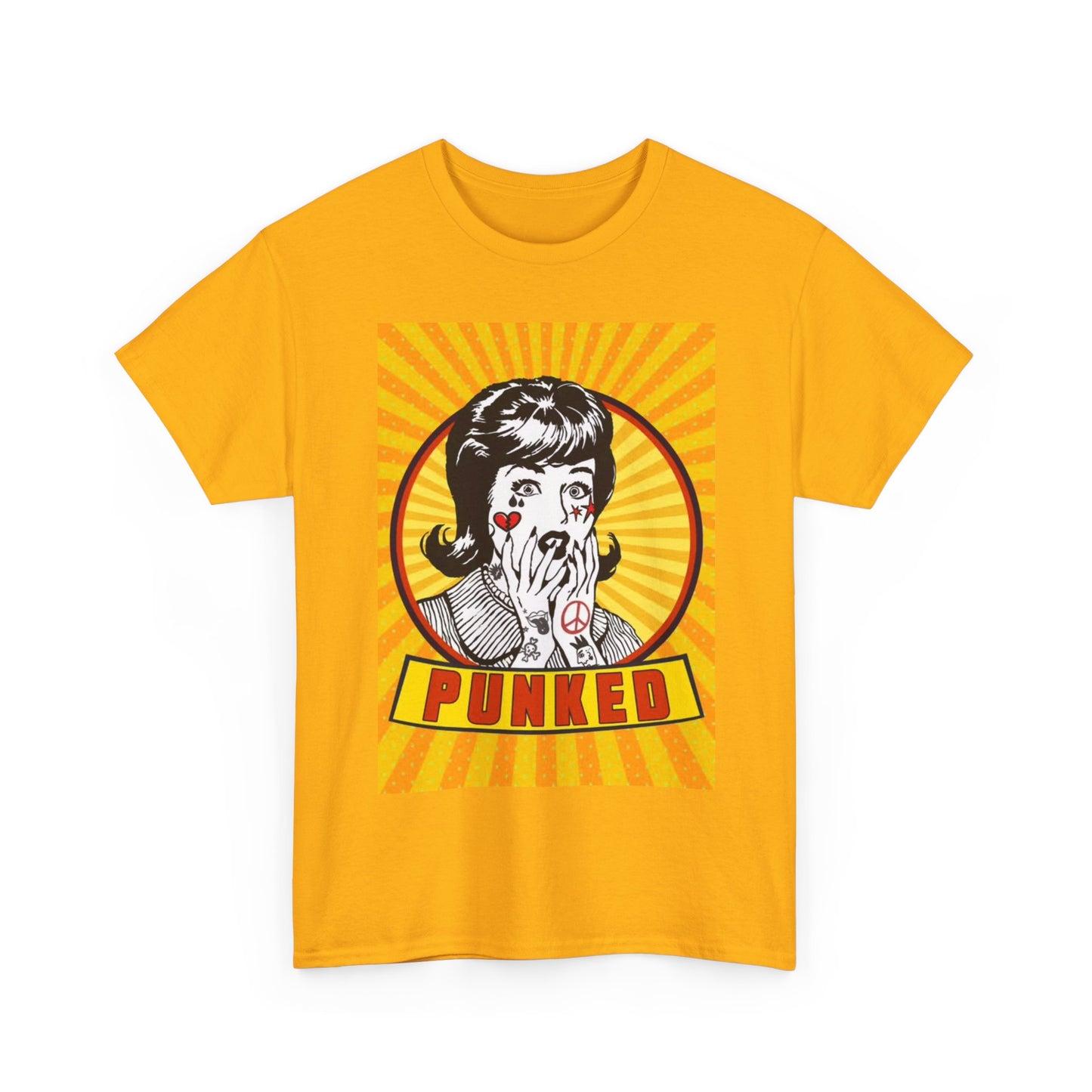 Punked Tshirt Funny Graphic Tattoos 50s Retro Gift Unisex Heavy Cotton Tee