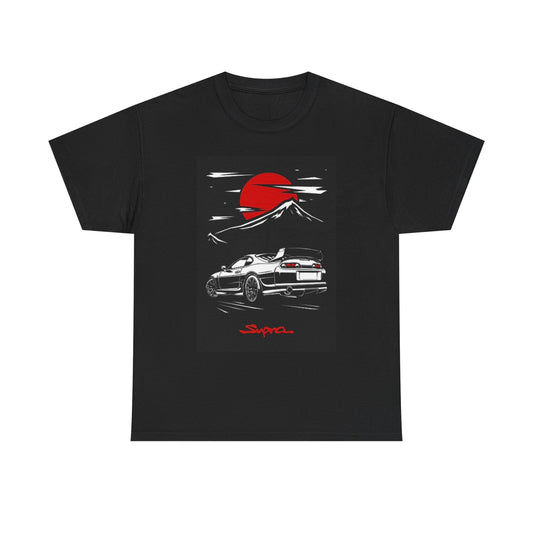 Toyota Supra Graphic T Shirt Vintage Mountains JDM Tuner Unisex Heavy Cotton Tee
