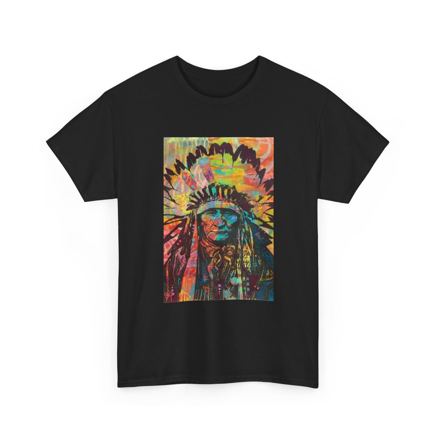 Native American Indian Tshirt Pride New Unisex Heavy Tee Sitting Bull Painting