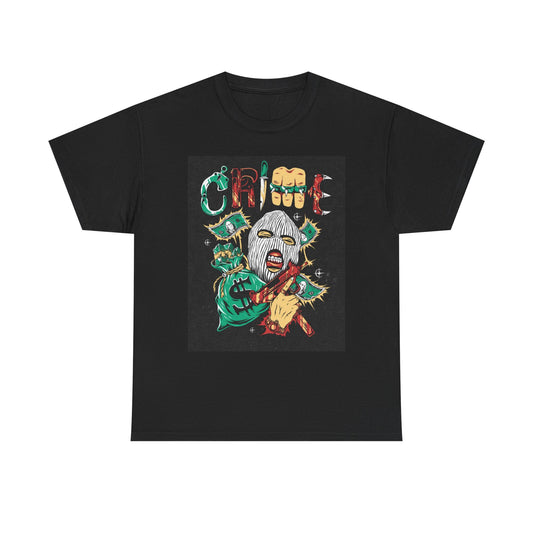 Crime Graphic T Shirt Street Wear Apparel Unisex Heavy Cotton Tee