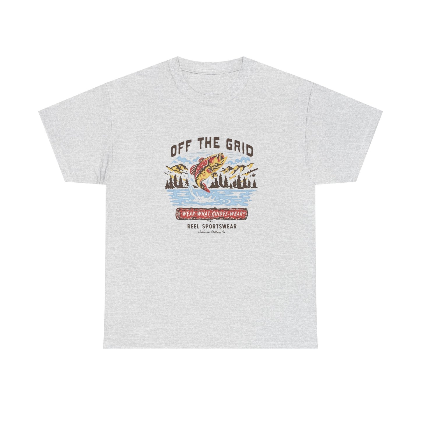 Off The Grid Fishing Graphic T Shirt Unisex Heavy Cotton Tee