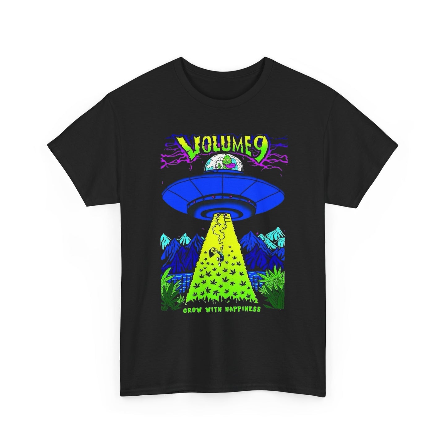 Grow With Happiness Weed Graphic T Shirt NEW S-5XL Unisex Heavy Cotton Tee