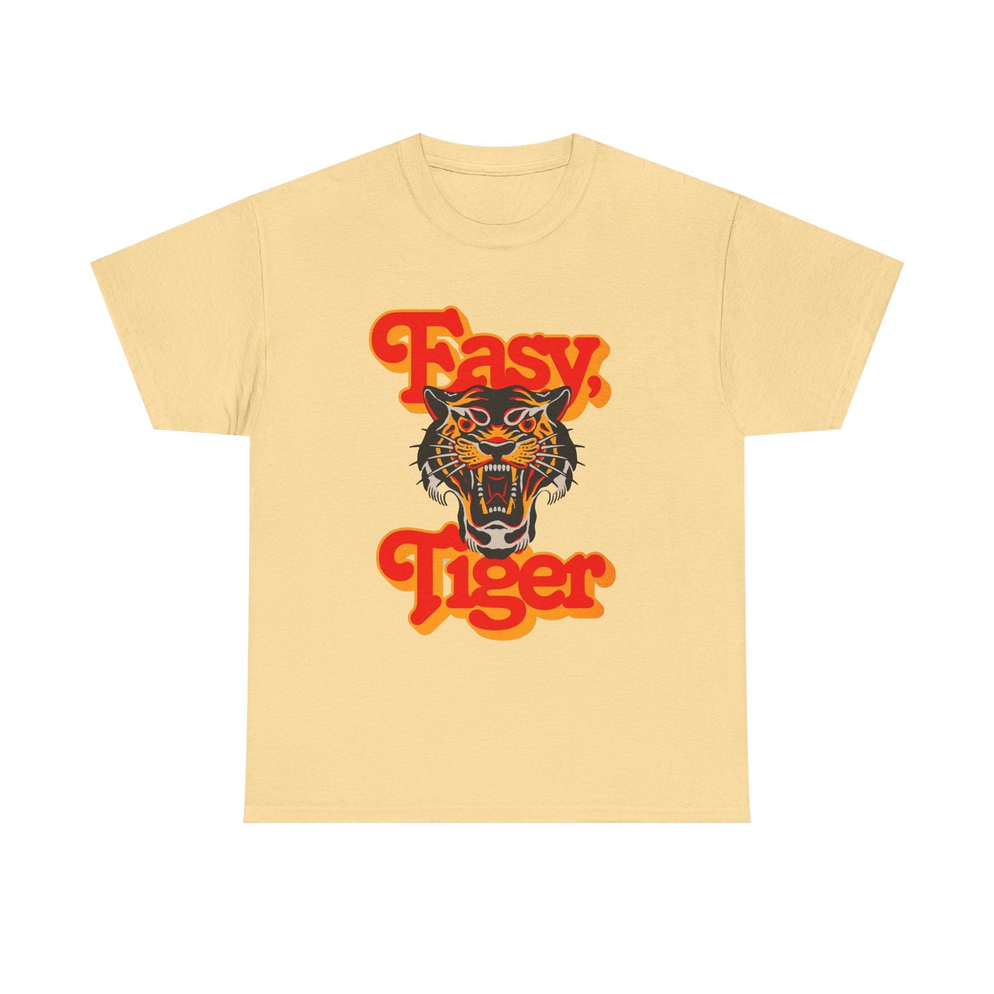 Easy Tiger Retro 70's Classic Graphic T Shirt Regular Men's Heavy Cotton Tee