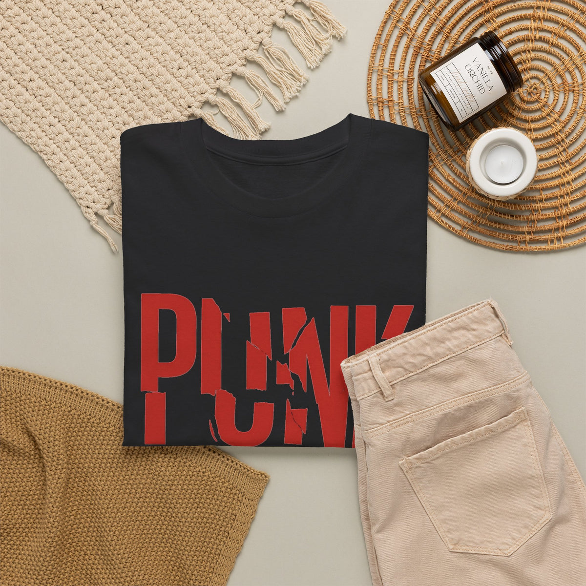 Punk Text Graphic T-Shirt Men's Tee