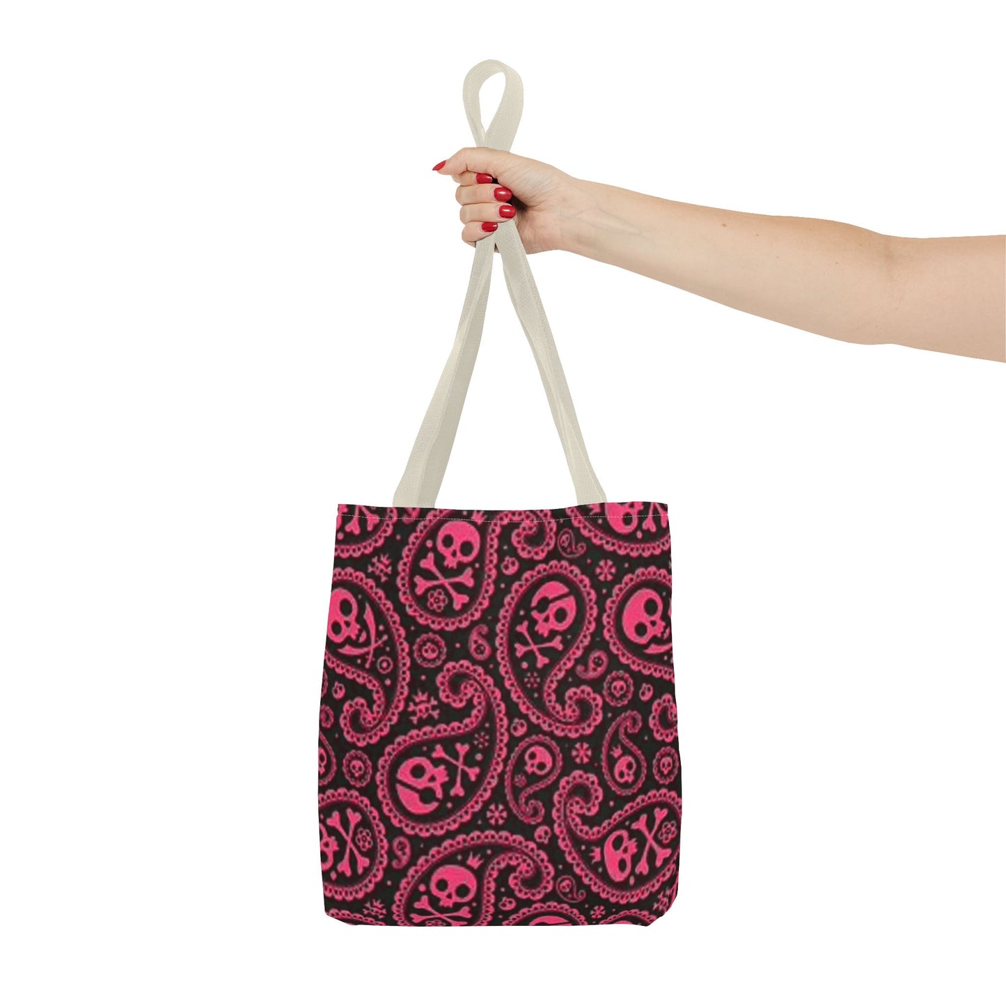 Pink Paisley Skulls Multi Color BRAND NEW MODERN Tote Bag (AOP)