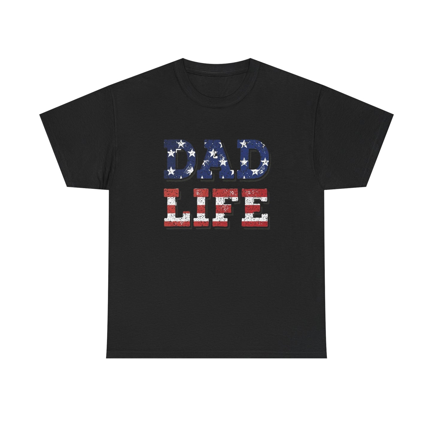 Dad Life USA American Flag Graphic T Shirt NEW ADULT Unisex Heavy Cotton Tee