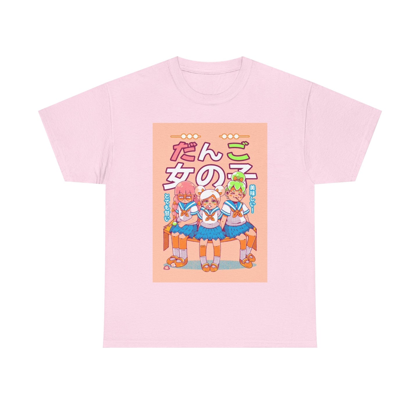 Anime Cute Girly TShirt Cartoon retro Graphics Unisex Heavy Cotton Tee