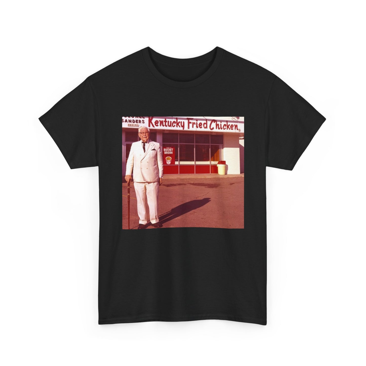 KFC T Shirt Funny Vintage Photo Sanders Chicken Retro Gift Unisex Heavy Cotton