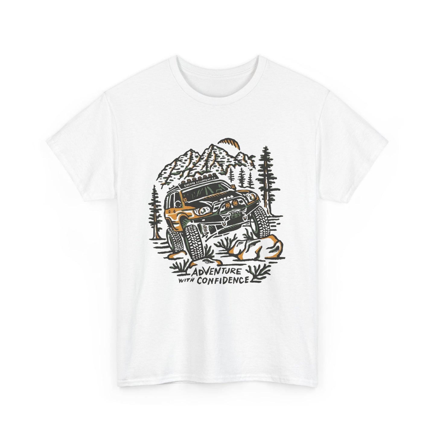 Adventure With Confidence Offroading Graphic T Shirt Unisex Heavy Cotton Tee