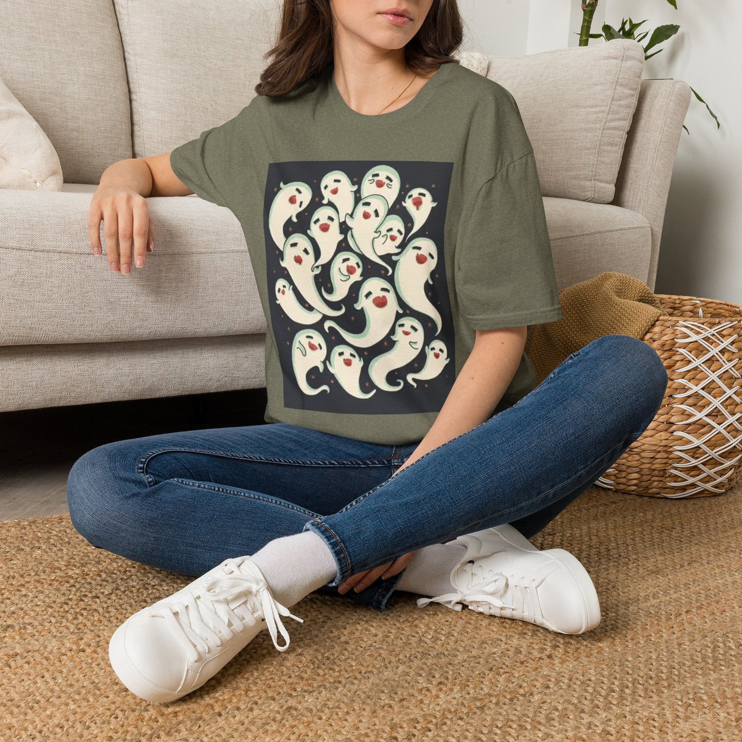 Graphic Ghosts T Shirt Funny Cute Casper Unisex Softstyle T-Shirt