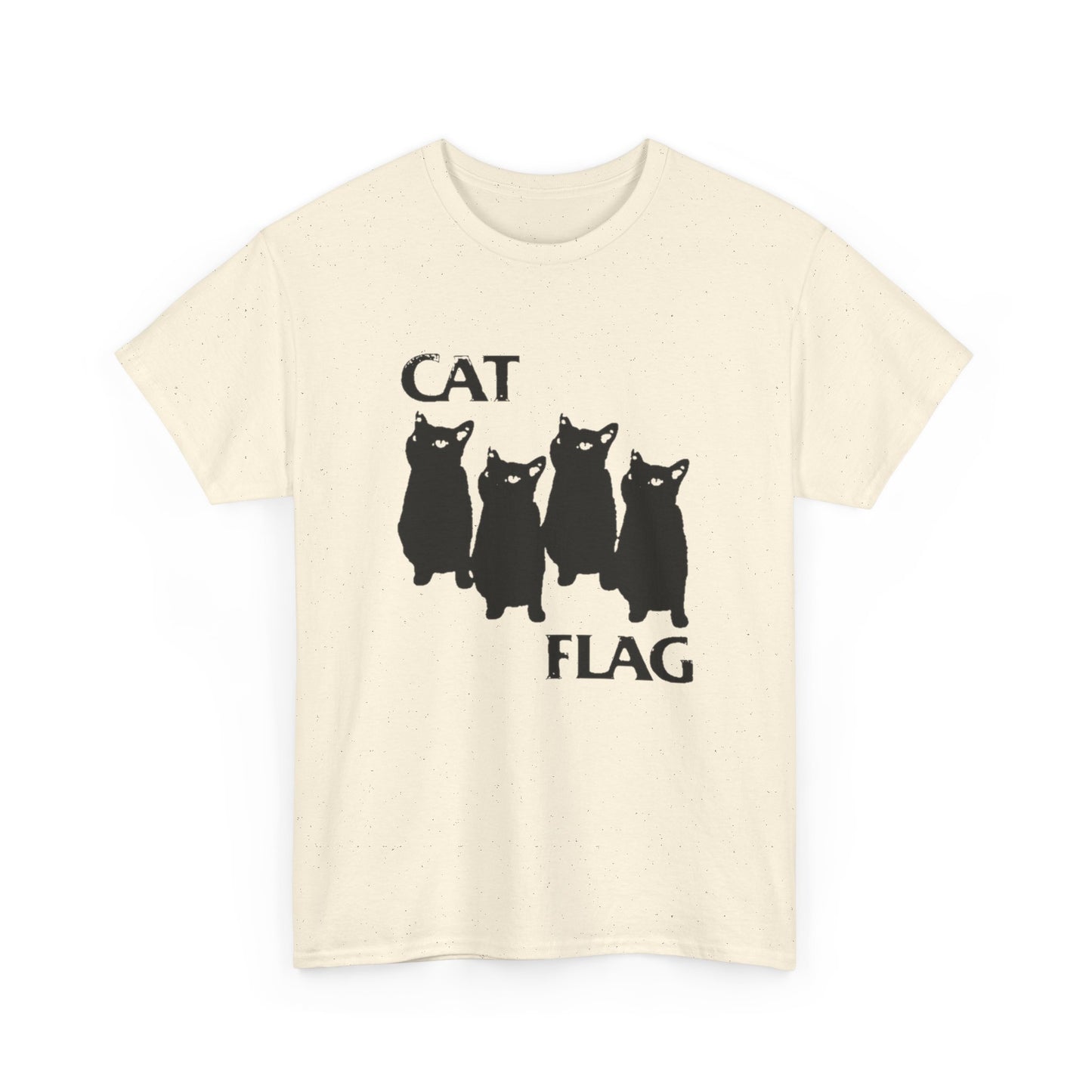 Cat Flag Funny Retro Graphic T Shirt Unisex Heavy Cotton Tee