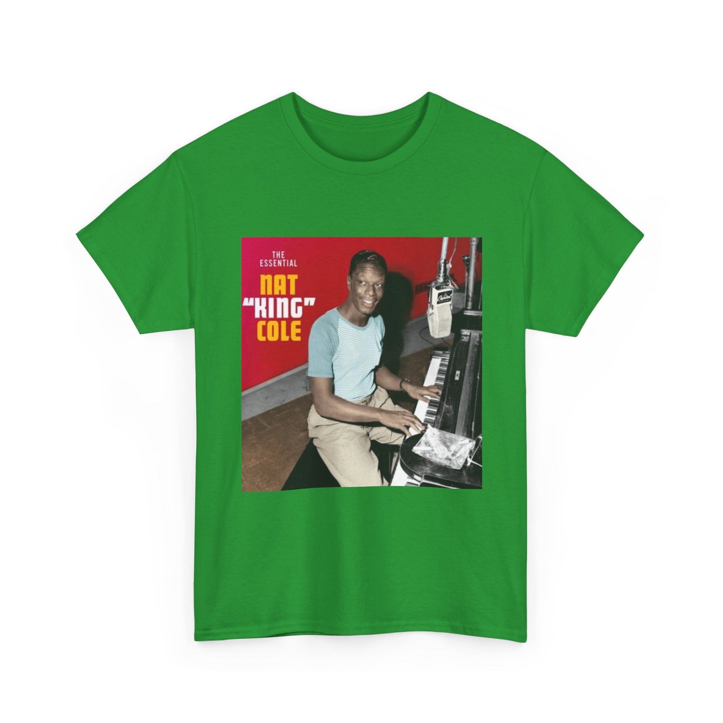 Nat King Cole Tshirt Vintage Piano Concert Poster retro Unisex Heavy Cotton Tee