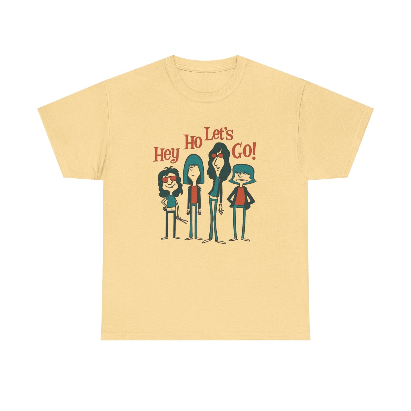 Hey Ho Lets Go Rock Graphic T Shirt NEW Vintage Unisex Heavy Cotton Tee