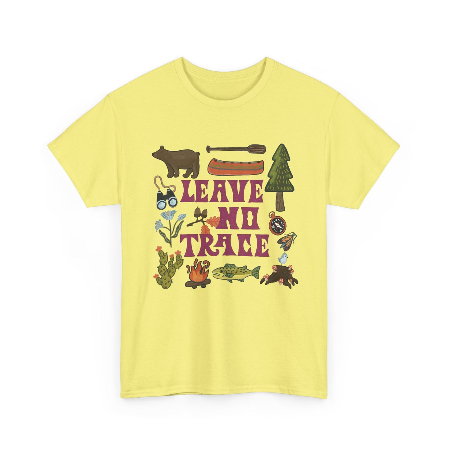 Leave No Trace Camping Retro Graphic T Shirt NEW Adult Tee