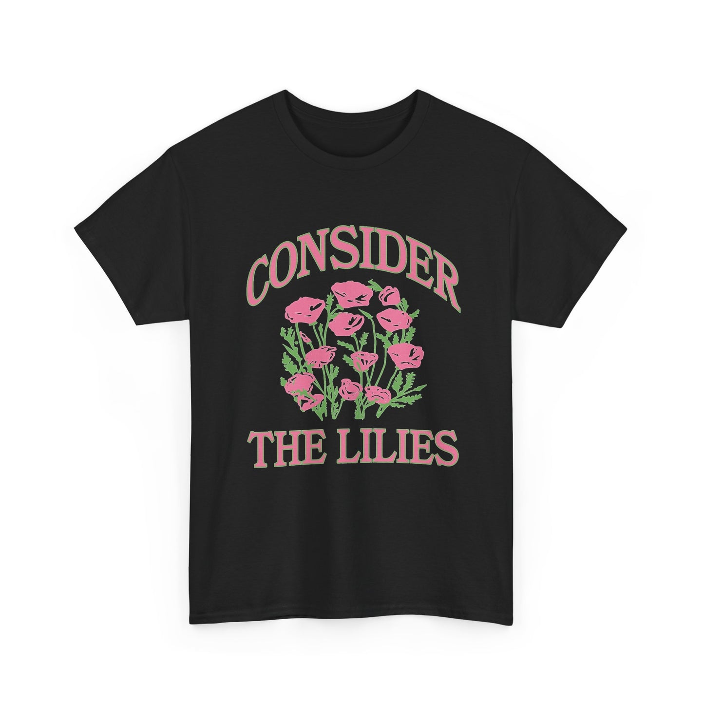 Consider The Lillie's Flowers Retro Graphic T Shirt Men's Heavy Cotton Tee