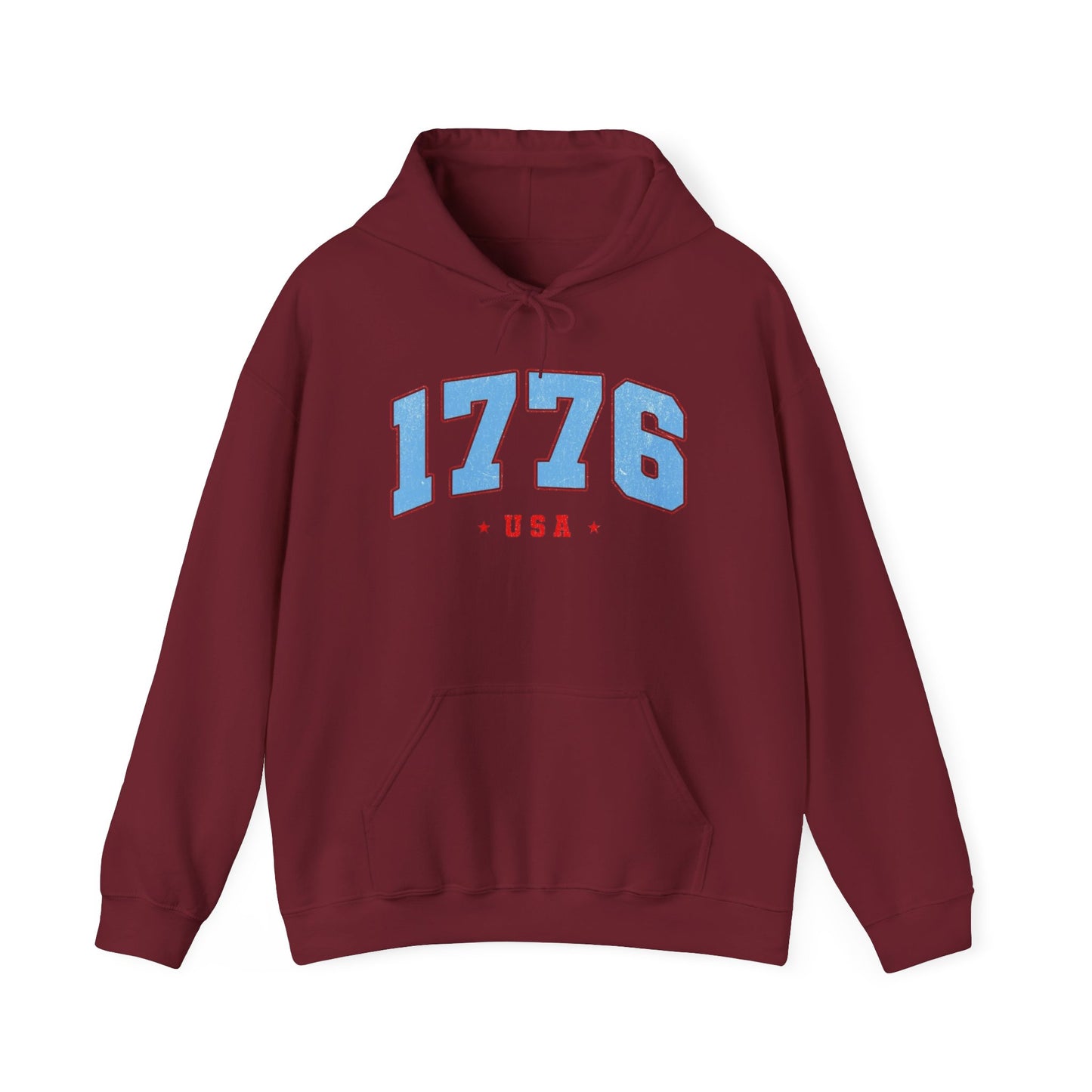1776 USA Retro America Graphic Hoodie Men's Heavy Blend™ Hooded Sweatshirt