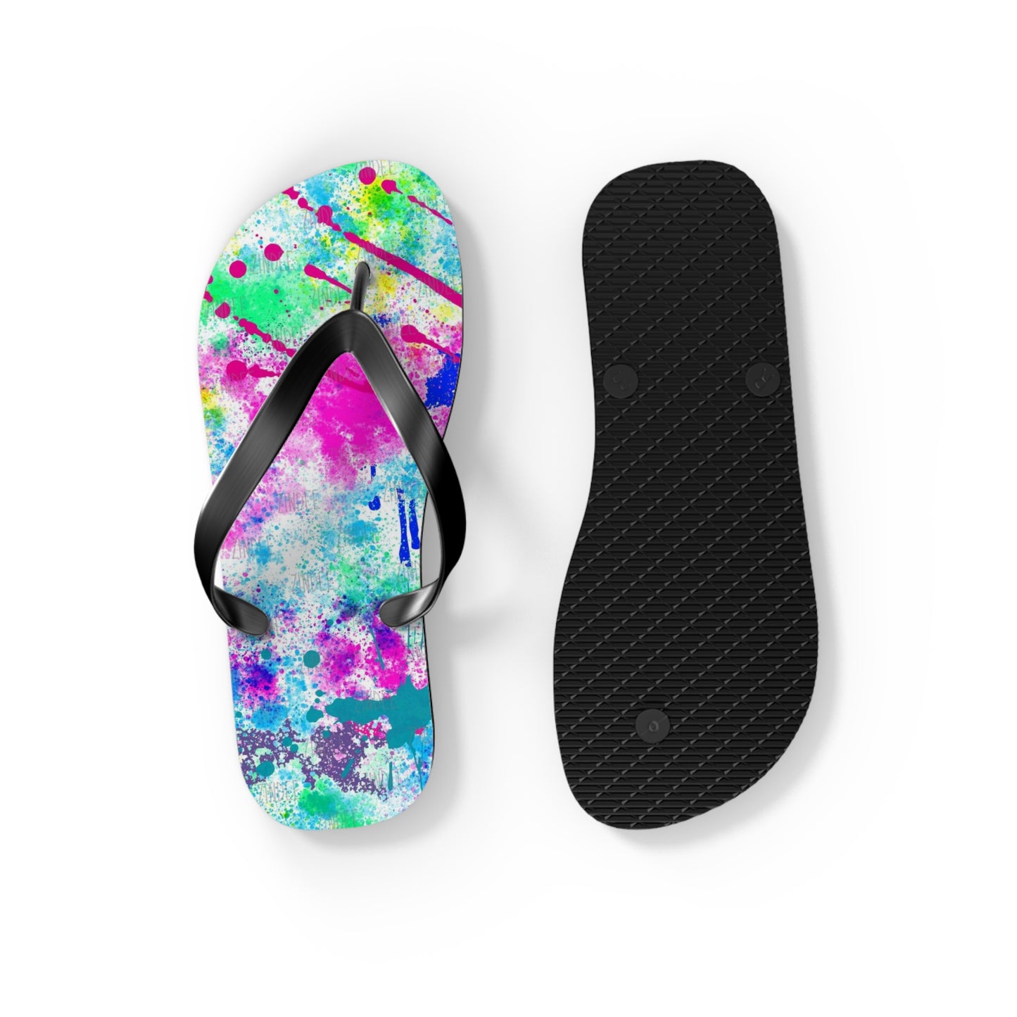 Neon Paint Flip Flops, Sandals Slides, Summer Footwear, Brand New