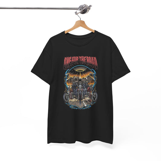 One For The Road Motorcycles Graphic T Shirt NEW ADULT Unisex Heavy Cotton Tee