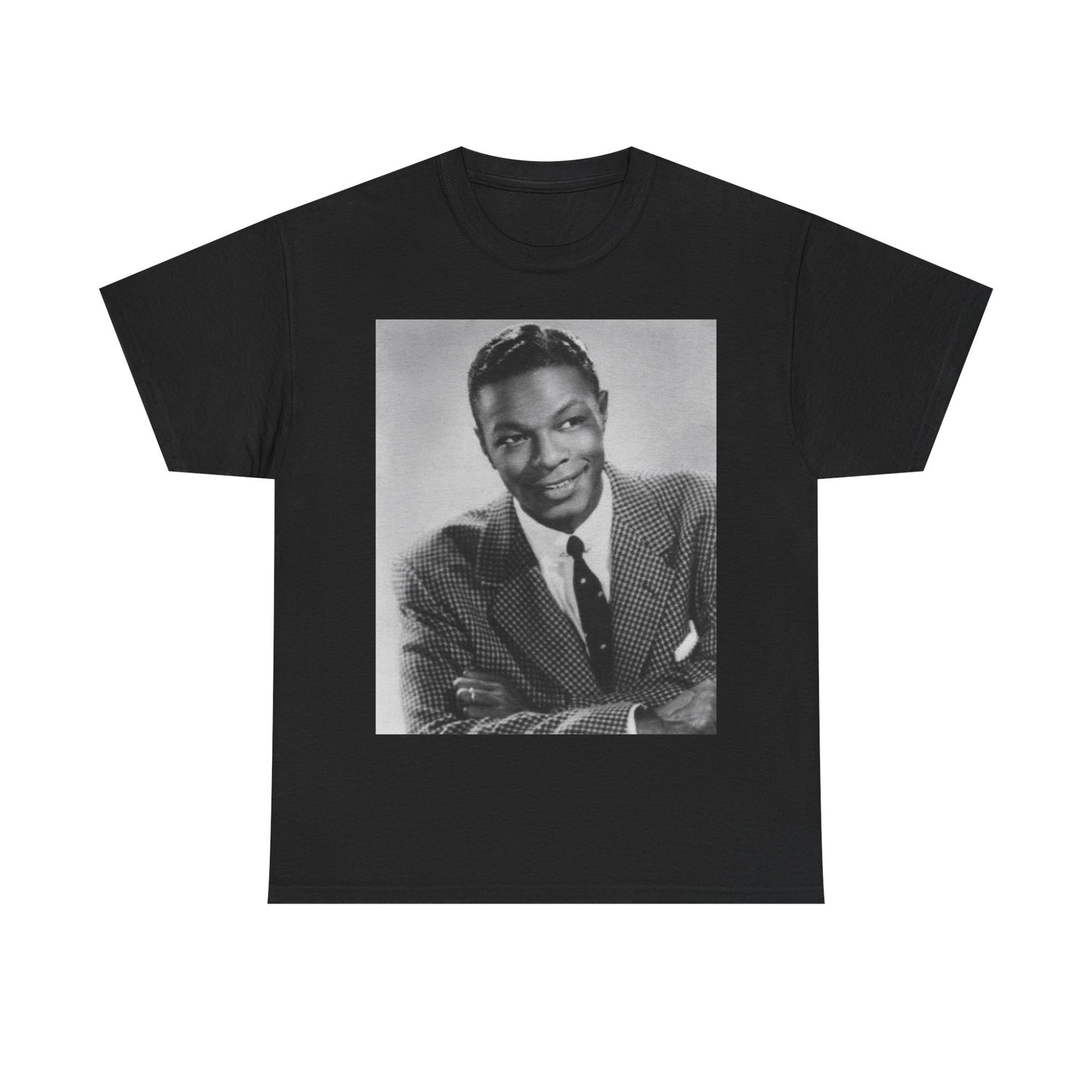 Nat King Cole Tshirt Vintage Head shot retro Unisex Heavy Cotton Tee